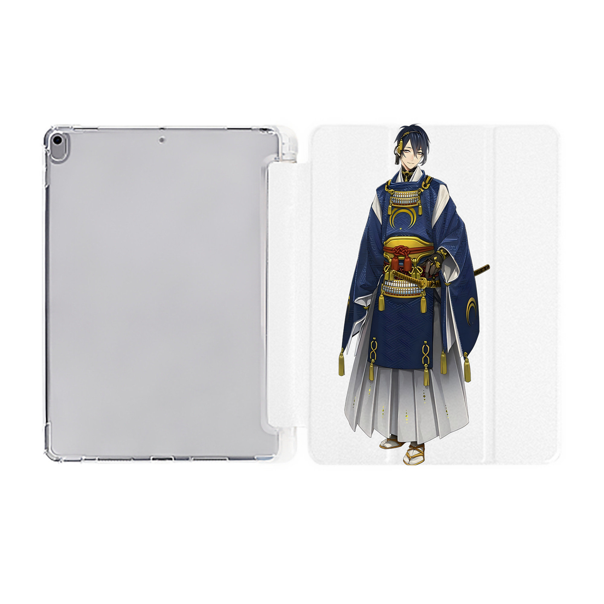 （画像用） 刀剣乱舞 Touken Ranbu IPad ケース ペン収納付き 三つ折りスタンド PUレザー×シリコン 対応機種9.5/10.5/10.9インチ